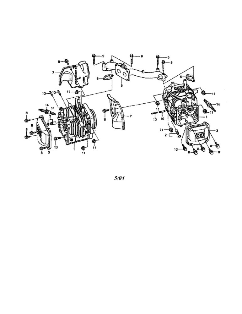Cylinder Head Diagram and Parts List for GCV-530-EXA2  Honda Engine