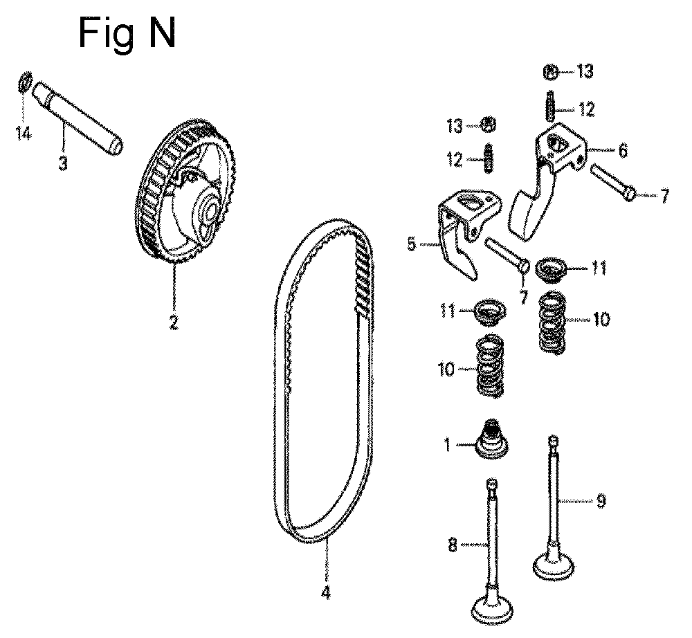 Fig-14 Diagram and Parts List for GC190A Type QHKF Honda Engine
