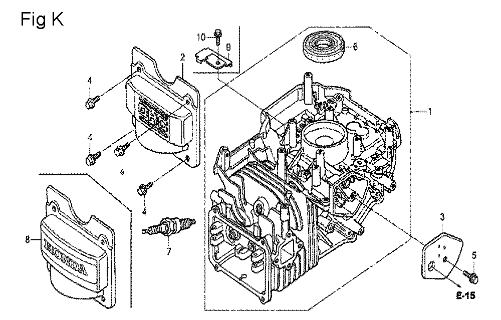 Fig-11 Diagram and Parts List for GCV190LA Type N1A Honda Engine