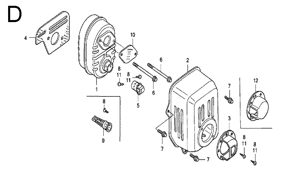 Fig-4 Diagram and Parts List for GX100 Type VA2 Honda Engine