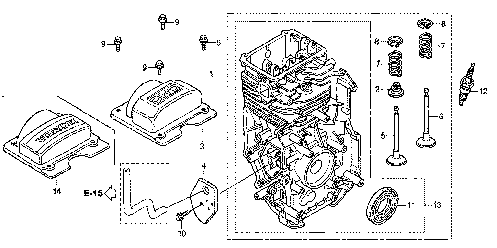 Fig-0 Diagram and Parts List for GC160LA Type QHA Honda Engine