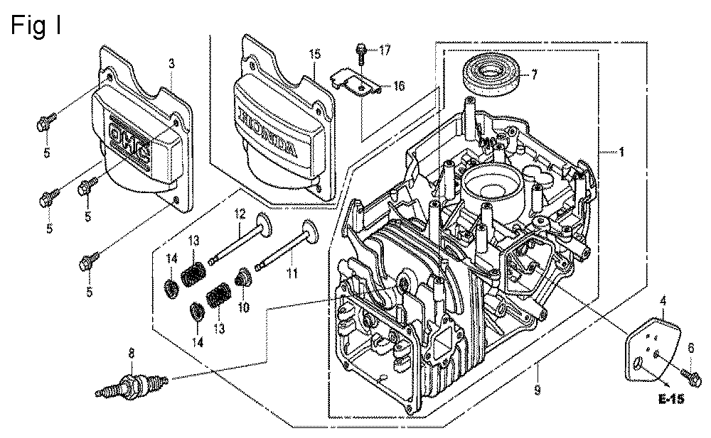 Fig-9 Diagram and Parts List for GCV160A Type A1A Honda Engine