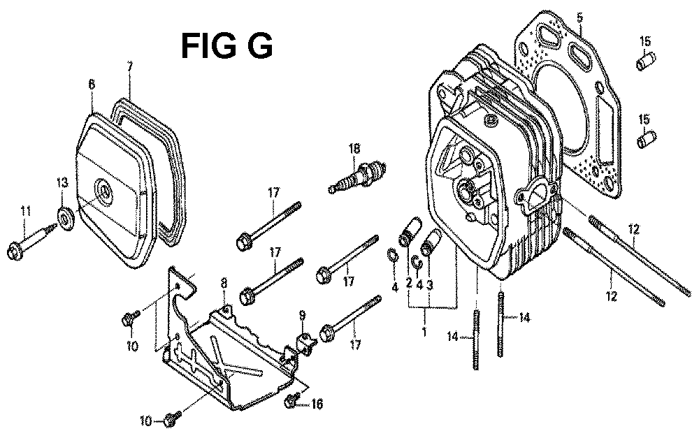 Fig-1 Diagram and Parts List for GXV340K2 Type DA Honda Engine