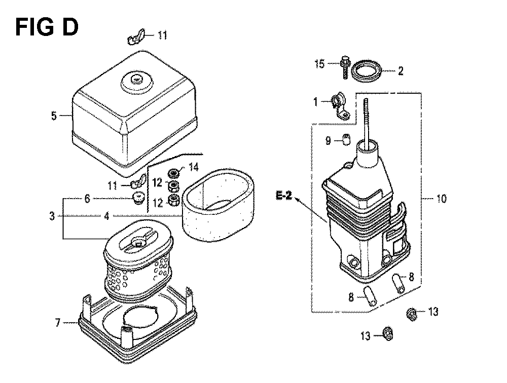 Fig-4 Diagram and Parts List for GX120K1 Type QB26 Honda Engine
