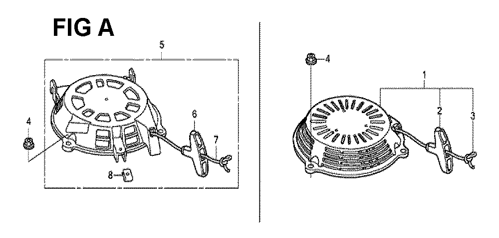 Fig-1 Diagram and Parts List for GCV190LA Type SBL Honda Engine