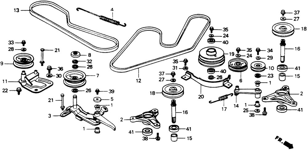 Cutter Pulley (Cd3811) Diagram and Parts List for CD3811 (Type  A)(RAH-0000001 - 9999999) Honda Lawn Tractor Accessories
