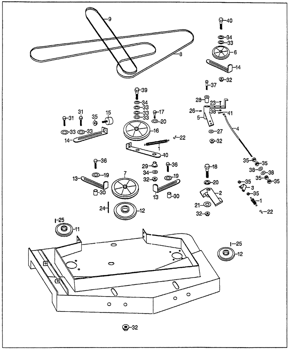 Mower Deck Drive (-1000965) Diagram and Parts List for CD7048CCD1 (Type  48)(CCD1-1000001 - 2000000) Honda Lawn Tractor Accessories