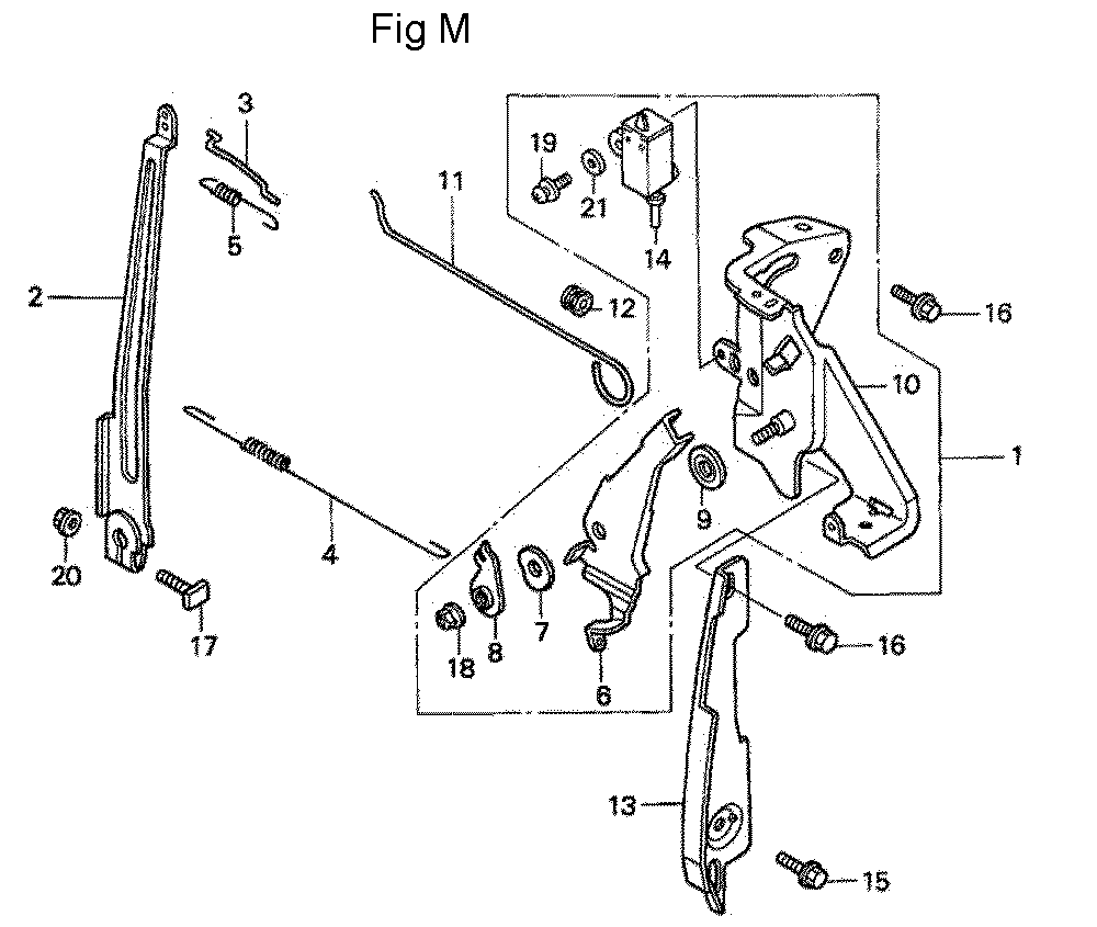 Fig-13 Diagram and Parts List for GC190A Type MEA2 Honda Engine