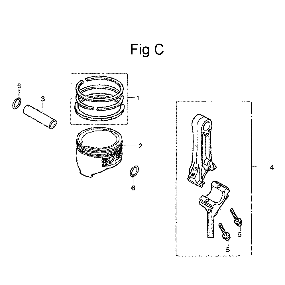 Fig-3 Diagram and Parts List for GC135 Type QHA1 Honda Engine