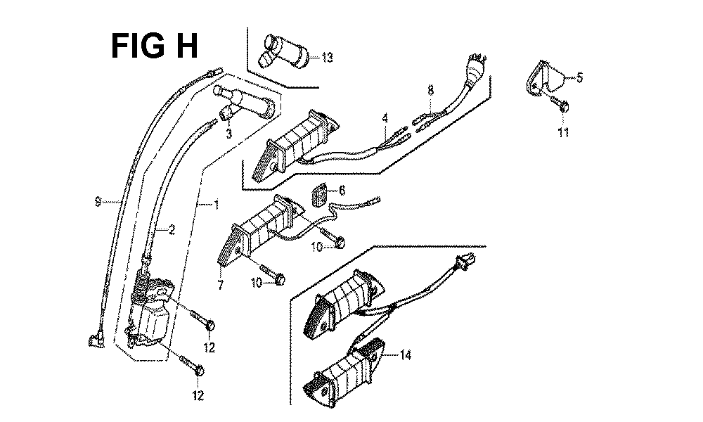 Fig-4 Diagram and Parts List for GX160H1 Type QX3 Honda Engine