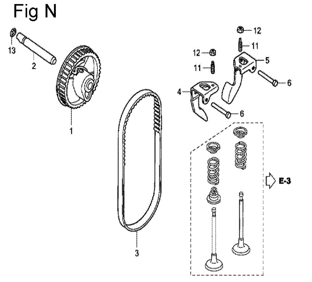 Fig-14 Diagram and Parts List for GC160A Type QHE5 Honda Engine