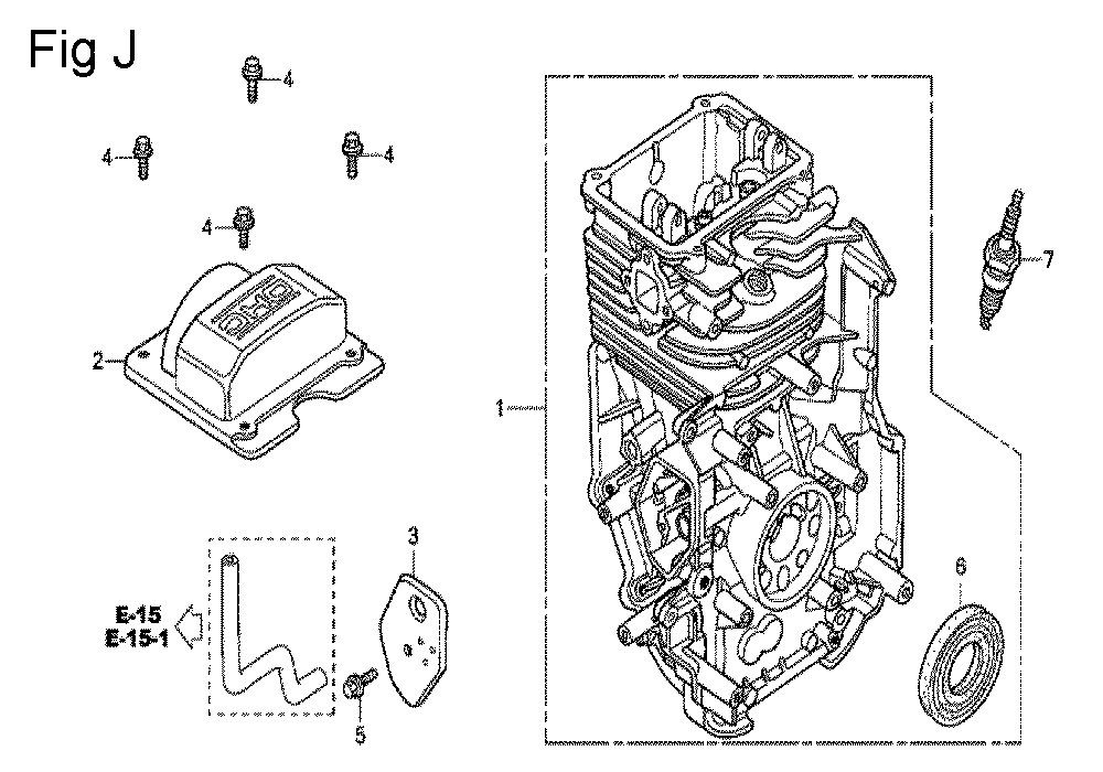 Fig-10 Diagram and Parts List for GC190A Type QHE Honda Engine
