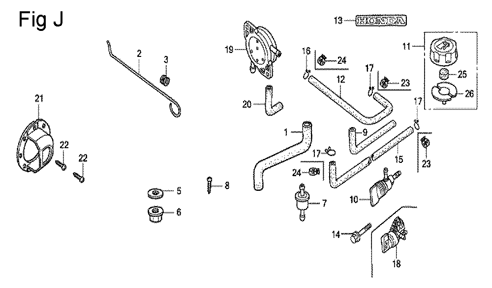 Fig-10 Diagram and Parts List for GC160A Type QHEP Honda Engine
