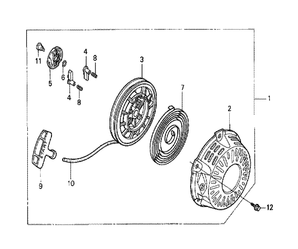 Fig-0 Diagram and Parts List for GX120K1 (WKT4)(43-9099999) Honda Engine