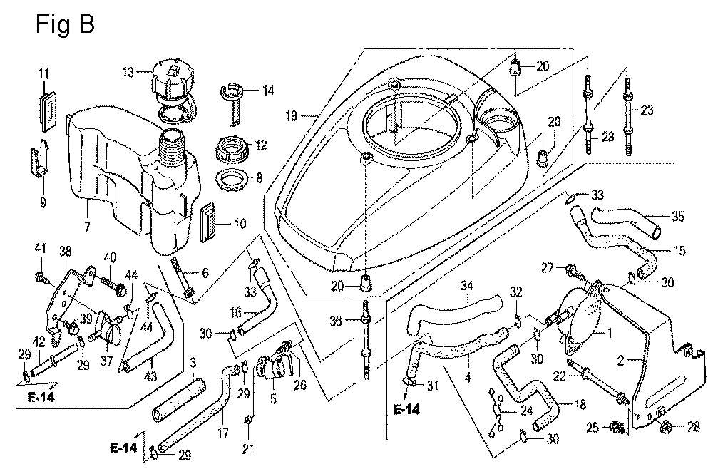 Fig-2 Diagram and Parts List for GCV160LA Type BHH Honda Engine