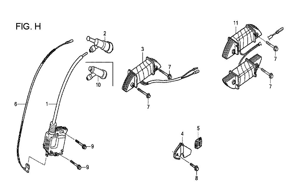 Fig-8 Diagram and Parts List for GX120T1 Type TX26 Honda Engine