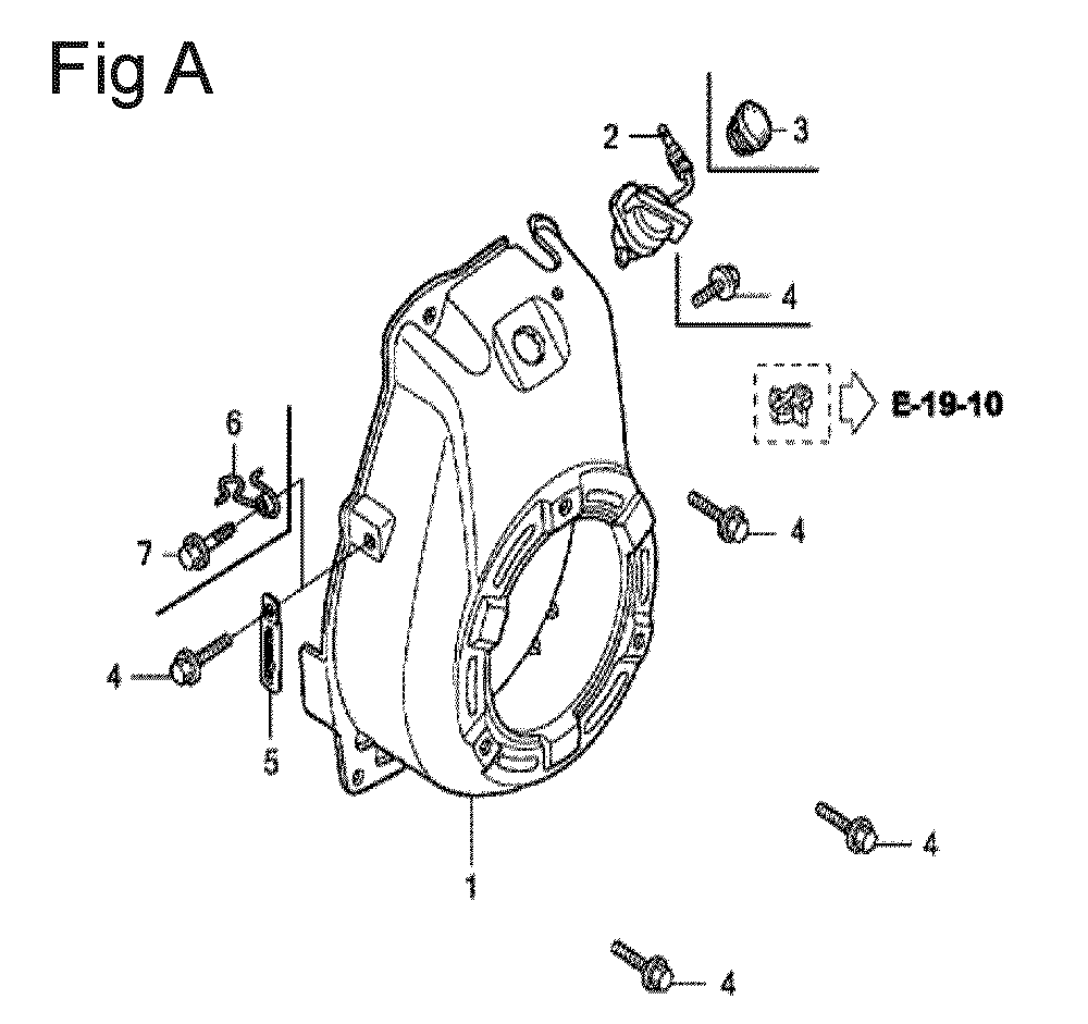 Fig-1 Diagram and Parts List for GX100U Type QA26 Honda Engine