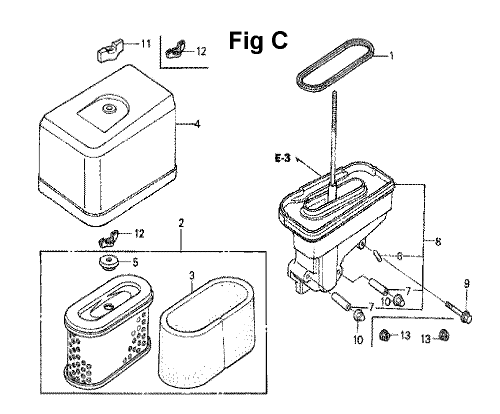 Fig-5 Diagram and Parts List for GXV270 Type DN2 Honda Engine