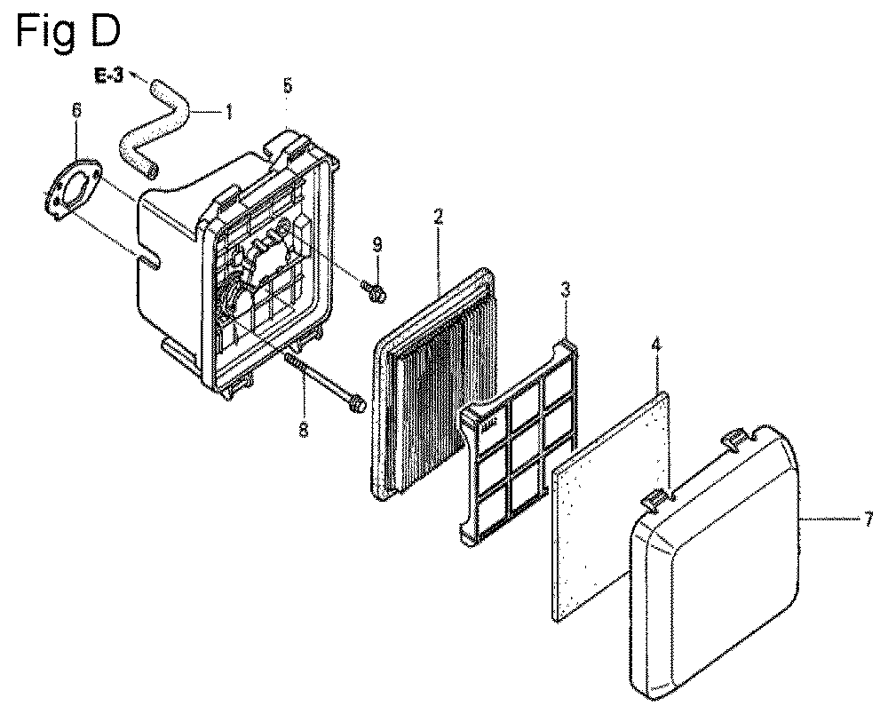 Fig-4 Diagram and Parts List for GSV190A Type N1G7 Honda Engine