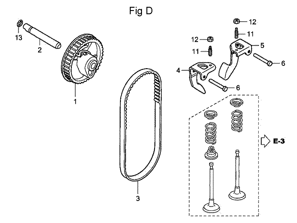 Fig-4 Diagram and Parts List for GC160A Type QED Honda Engine