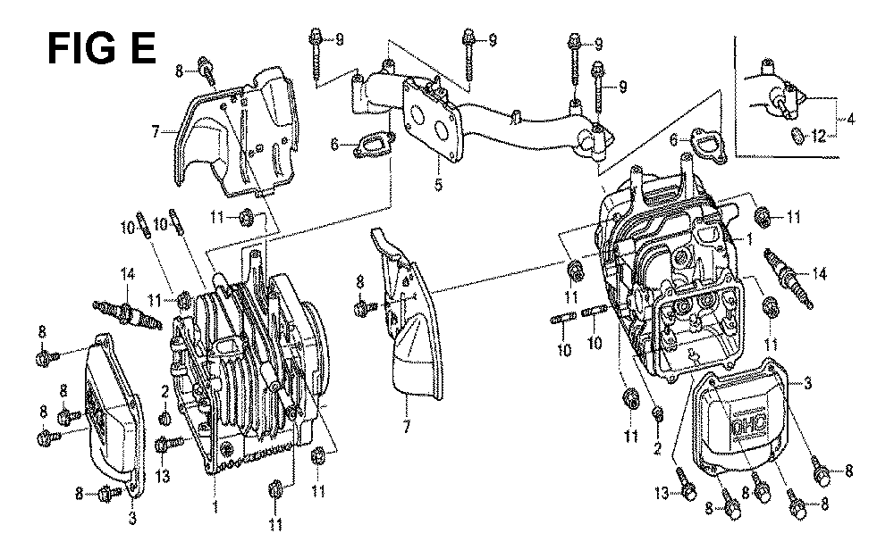 Fig-15 Diagram and Parts List for GXV530 U3-1070150 Honda Engine