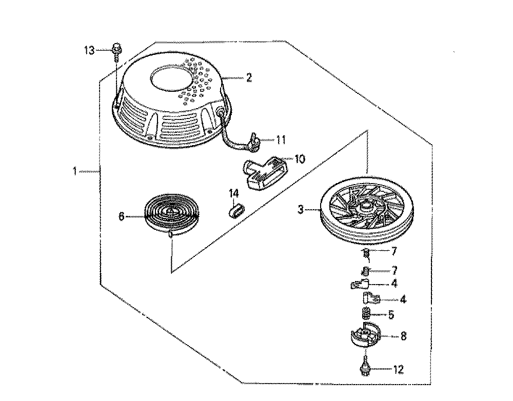 Fig-0 Diagram and Parts List for GXV340K1 Type DA23 Honda Engine