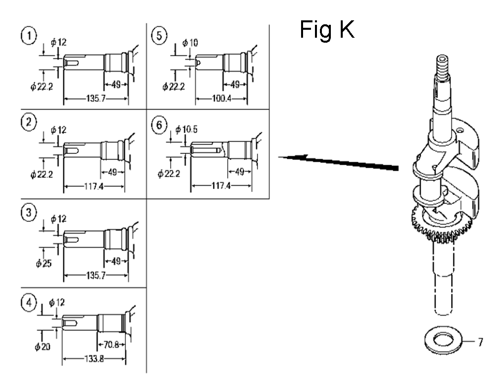 Fig-11 Diagram and Parts List for GCV160LA Type N7A1 Honda Engine