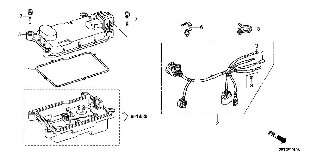 Electronic Control Unit Diagram and Parts List for GX390UT2 (Type  QZA2/A)(GCBCT-3000001 - 9999999) Honda Engine