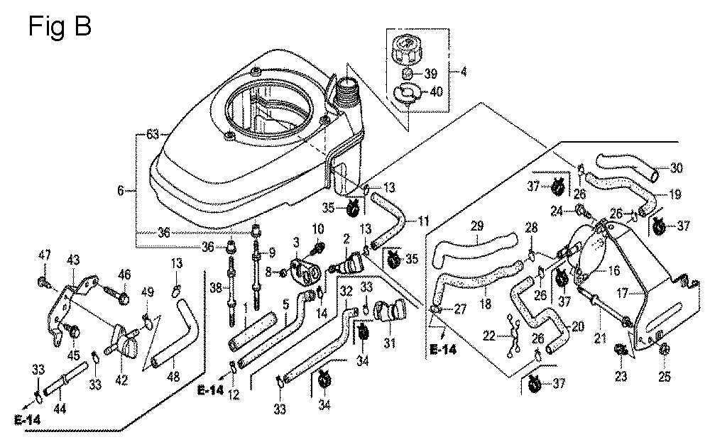 Fig-2 Diagram and Parts List for GCV160A Type A1AF Honda Engine
