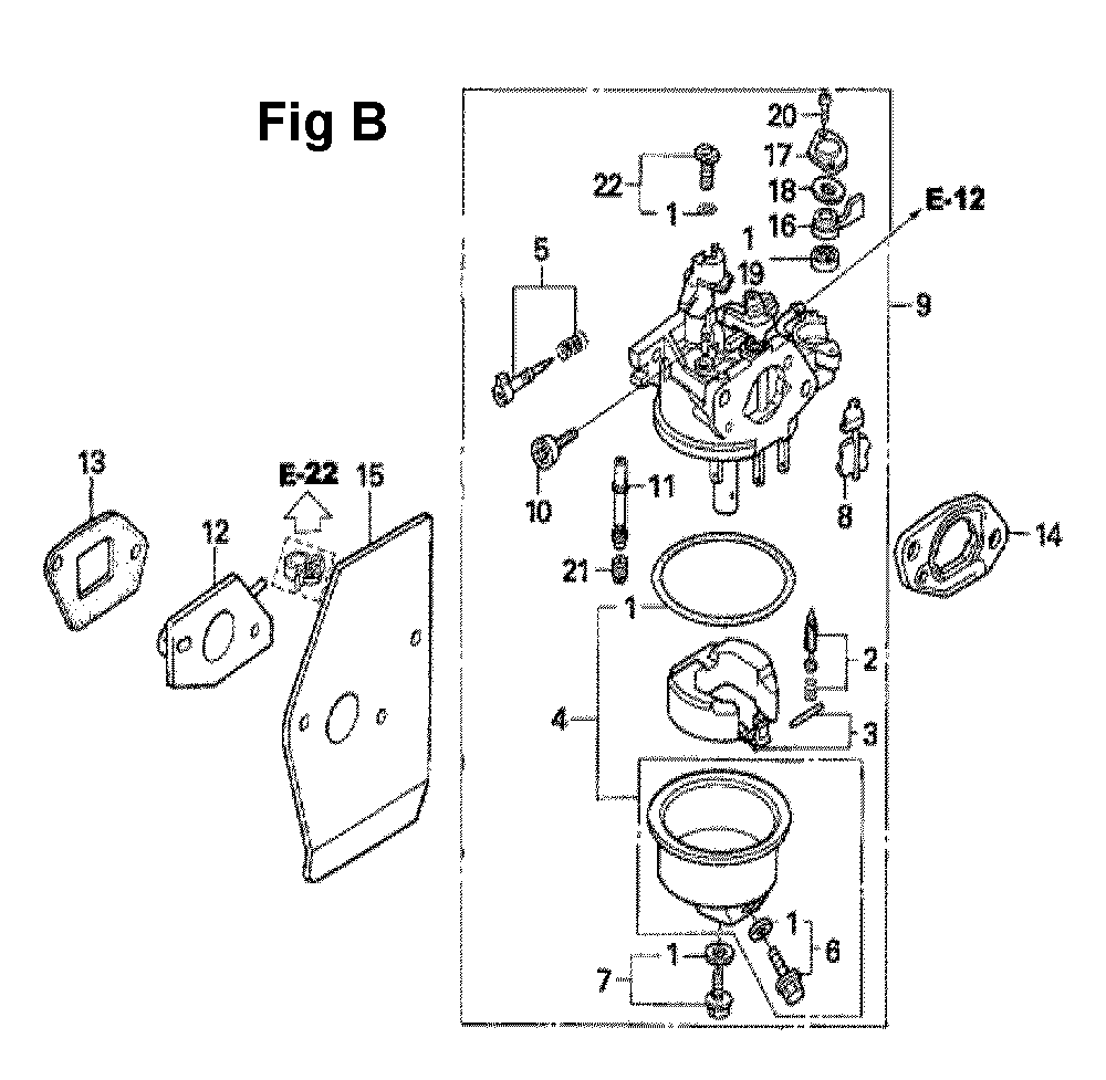 Fig-1 Diagram and Parts List for GXV160UA1 Type N1AH Honda Engine