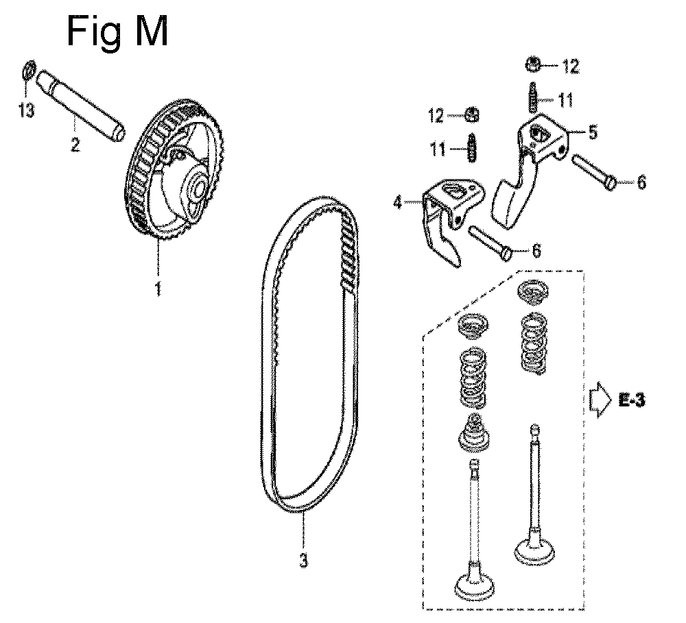Fig-13 Diagram and Parts List for GC160 Type PHD Honda Engine