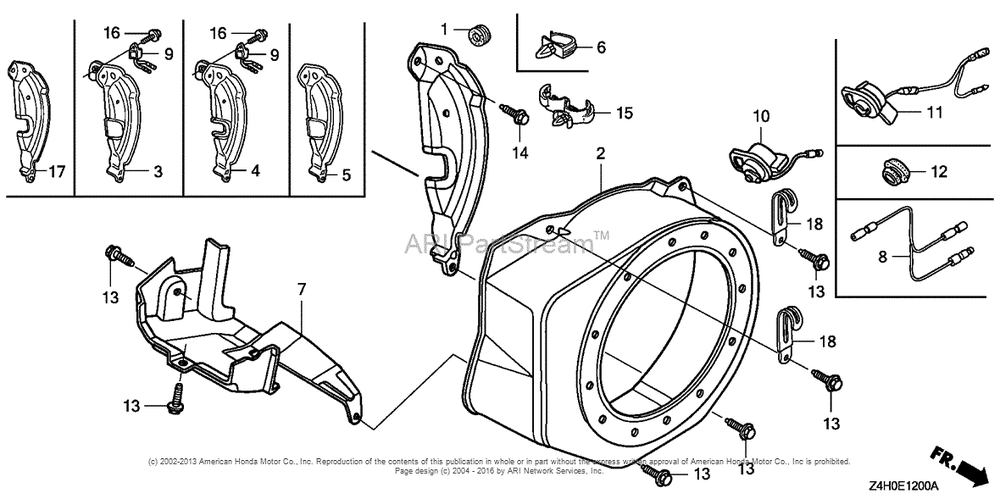 Fan Cover Diagram and Parts List for GX120UT1 (typeKRSB)(GCAGT-1000001) Honda Engine
