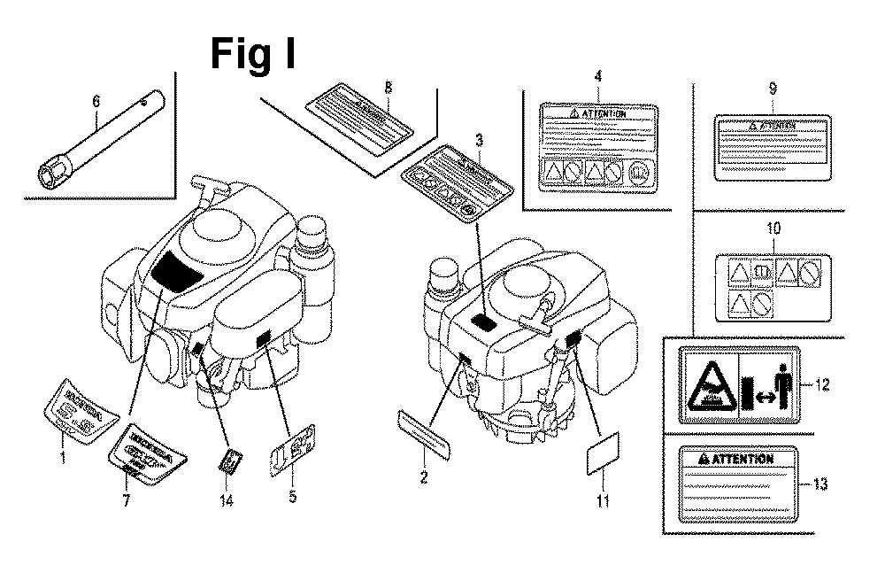 Fig-13 Diagram and Parts List for GXV160UH2 Type N15 Honda Engine