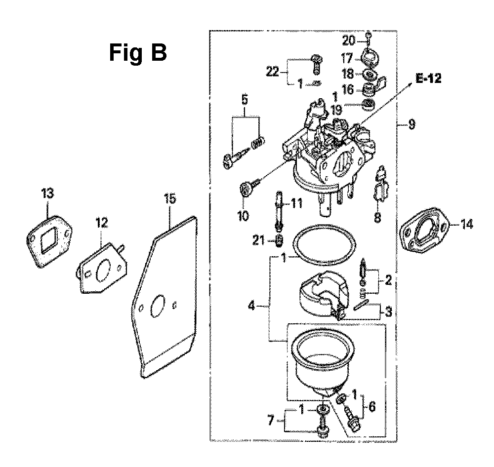 Fig-2 Diagram and Parts List for GXV160A1 Type N1AH Honda Engine