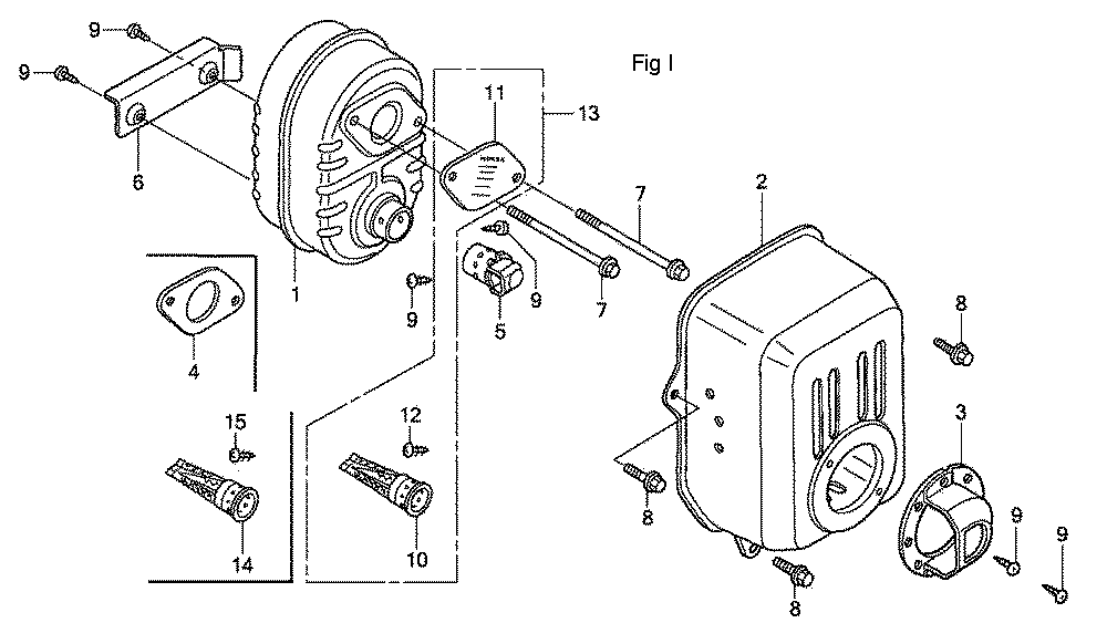 Fig-9 Diagram and Parts List for GC190A Type QHA1 Honda Engine