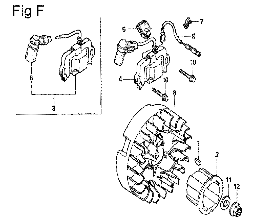 Fig-6 Diagram and Parts List for GX100U Type SA2 Honda Engine