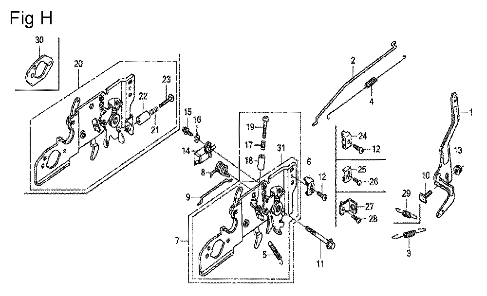 Fig-8 Diagram and Parts List for GCV160A Type NBL1 Honda Engine
