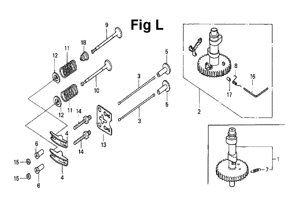 Fig-12 Diagram and Parts List for GXV140 Type N1H Honda Engine