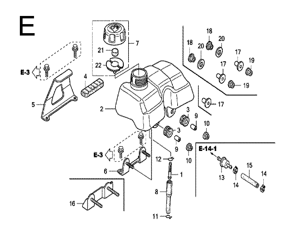 Fig-5 Diagram and Parts List for GX100 Type QBE Honda Engine