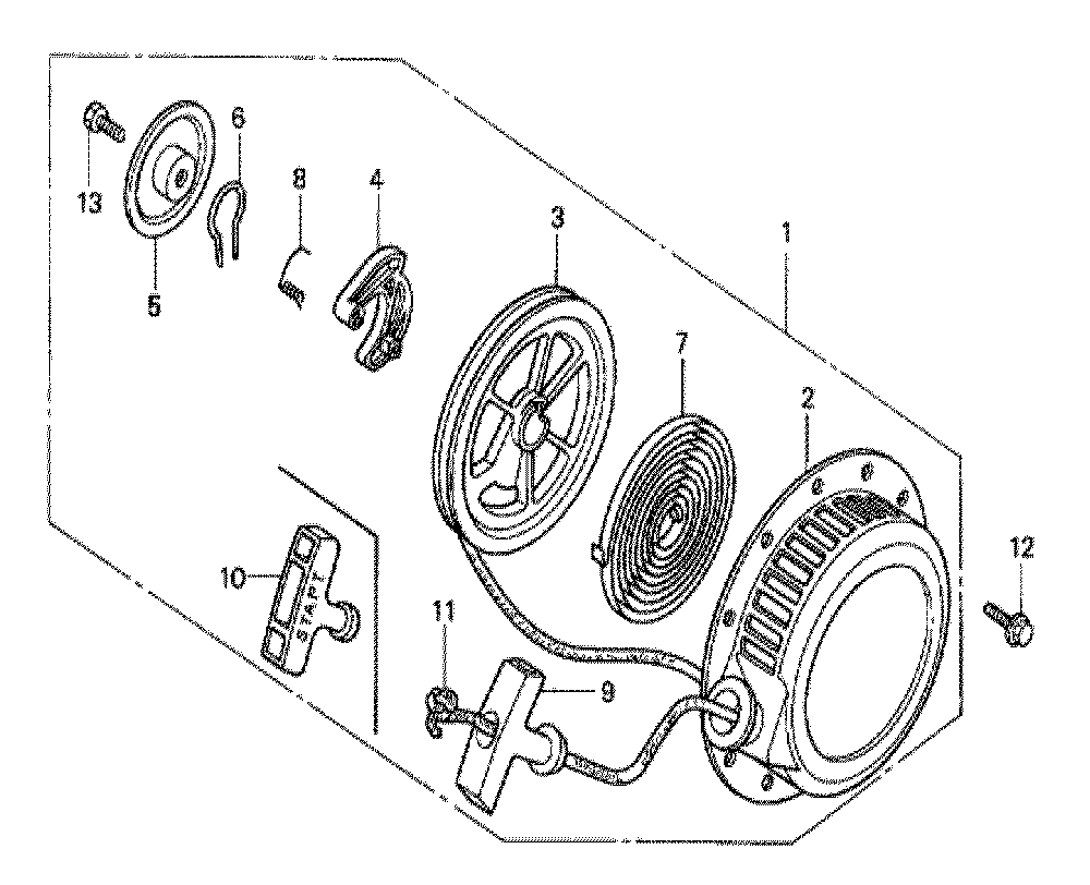 Fig-0 Diagram and Parts List for G100K2 Type SJA Honda Engine