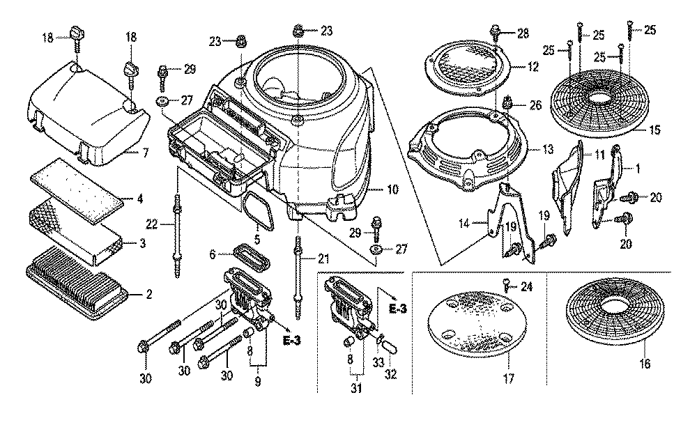 Fig-0 Diagram and Parts List for GXV520U Type QXA4 Honda Engine