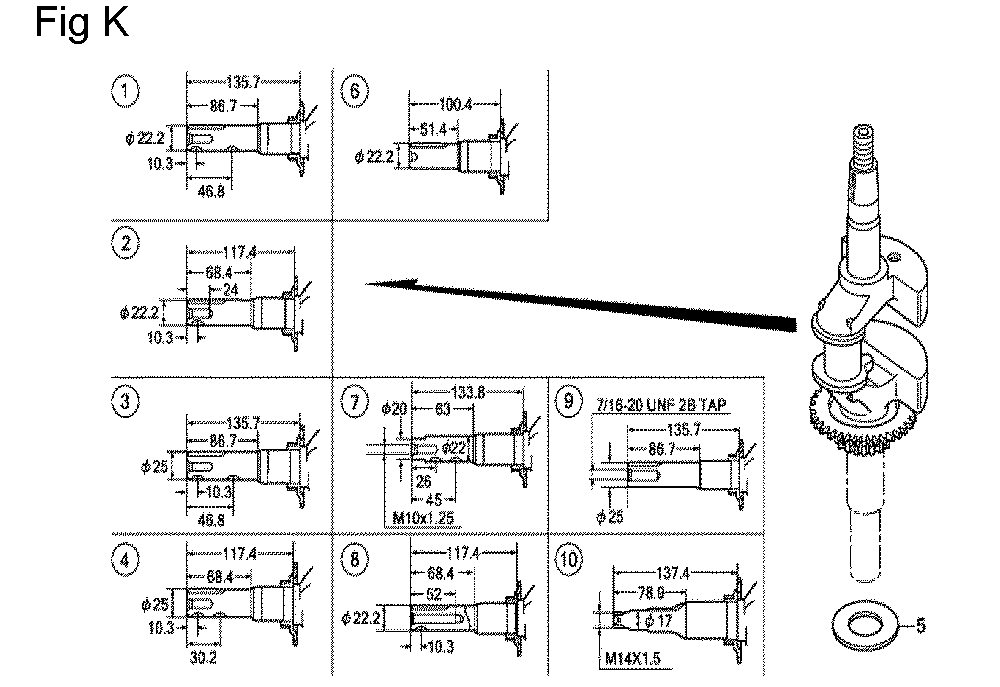 Fig-11 Diagram and Parts List for GCV160A Type N7A1 Honda Engine