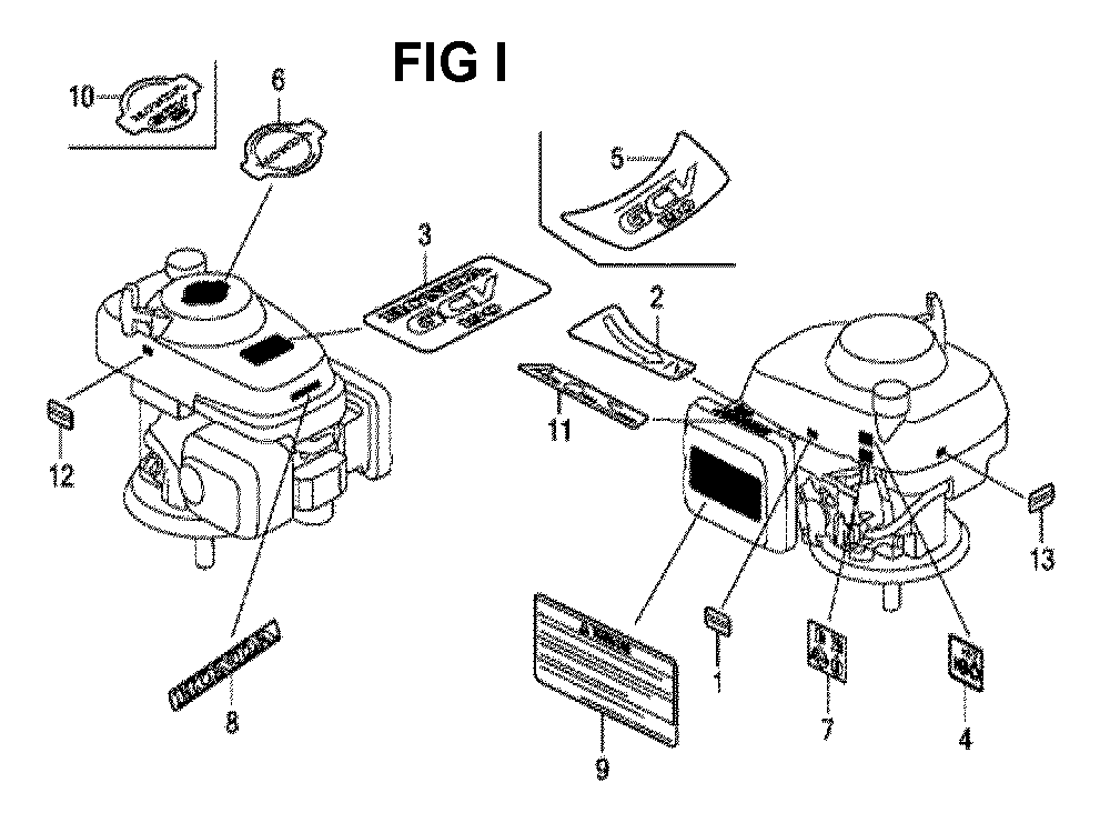 Fig-9 Diagram and Parts List for GCV190LA Type SBH Honda Engine