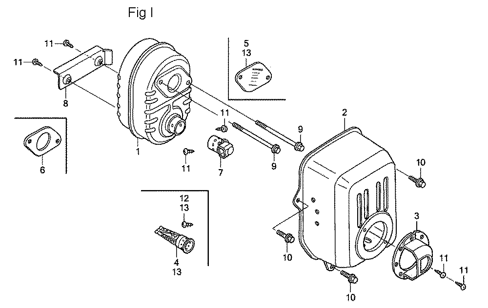 Fig-9 Diagram and Parts List for GS160LA Type QHAF Honda Engine