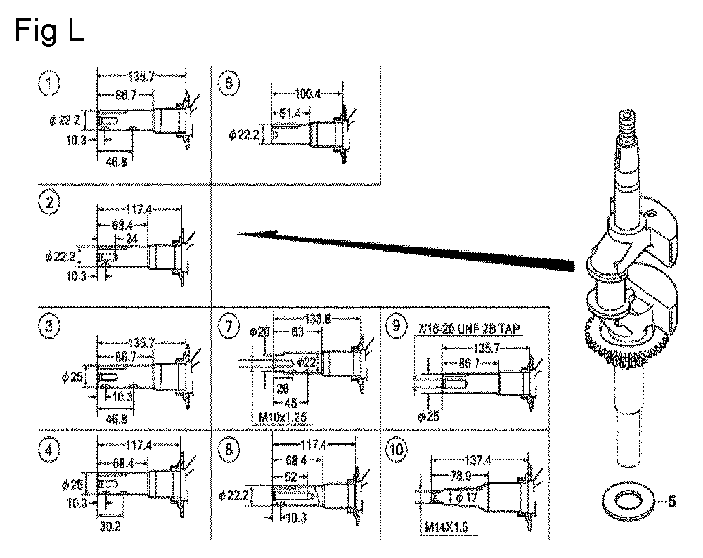 Fig-12 Diagram and Parts List for GCV160A Type N5MF Honda Engine