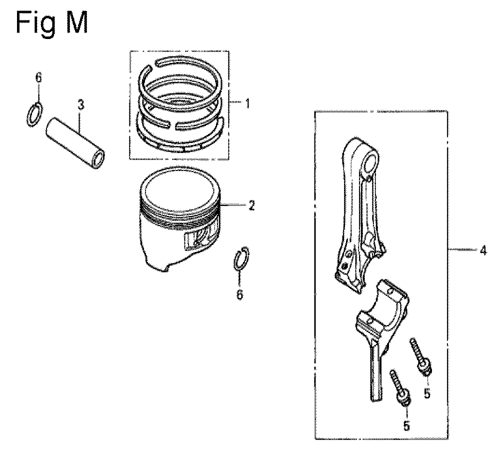 Fig-13 Diagram and Parts List for GS190A Type VXE Honda Engine