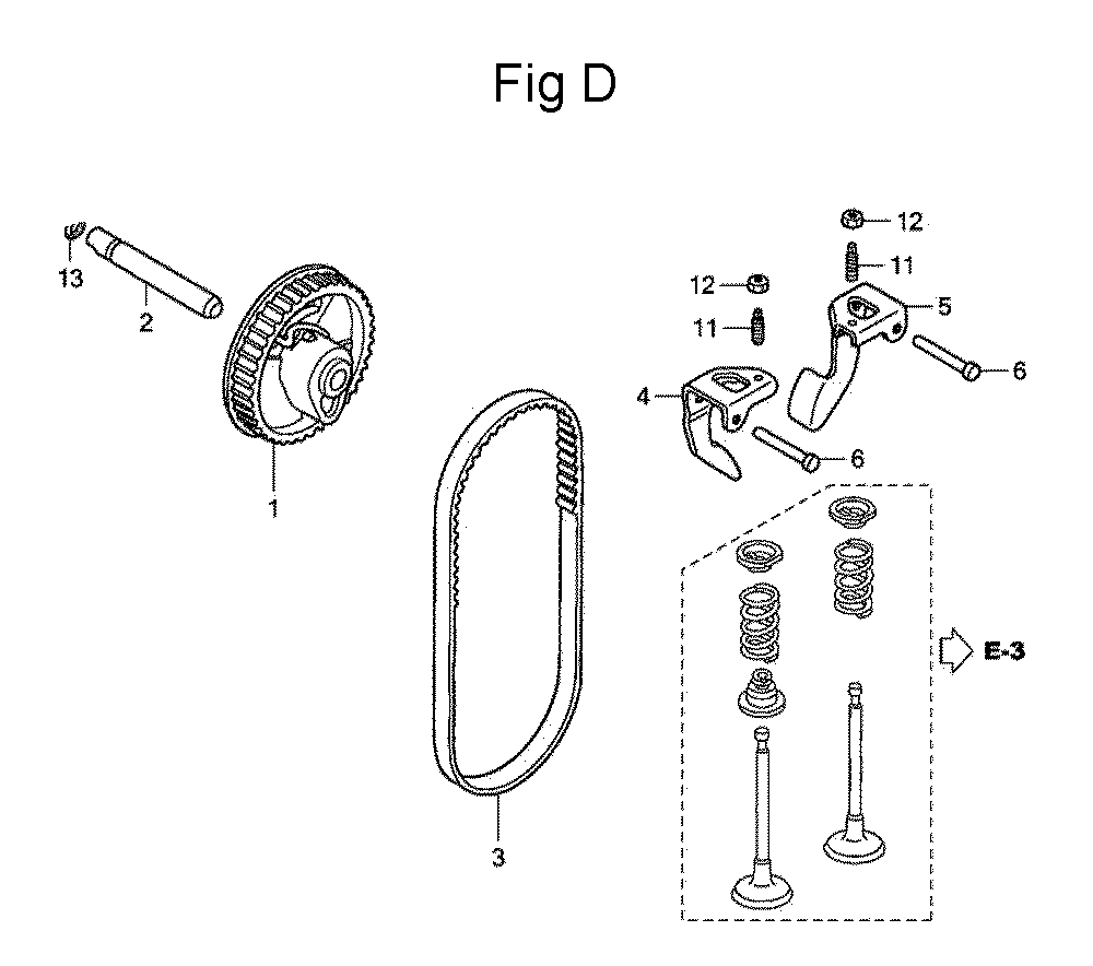 Fig-4 Diagram and Parts List for GC160 Type QHA2 Honda Engine