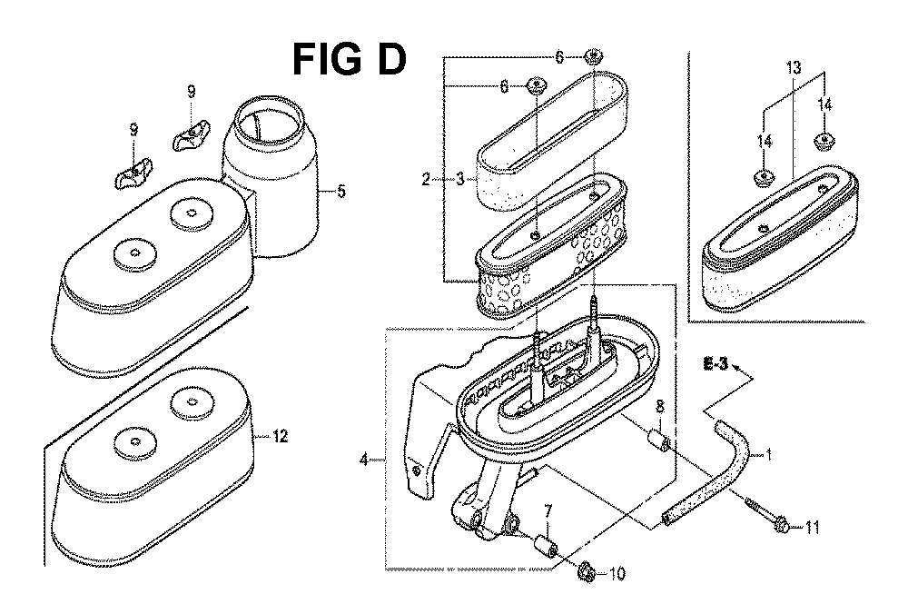 Fig-3 Diagram and Parts List for GXV160H2 Type N15 Honda Engine