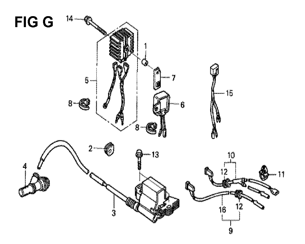 Fig-8 Diagram and Parts List for GXV340K2 Type DAP6 Honda Engine