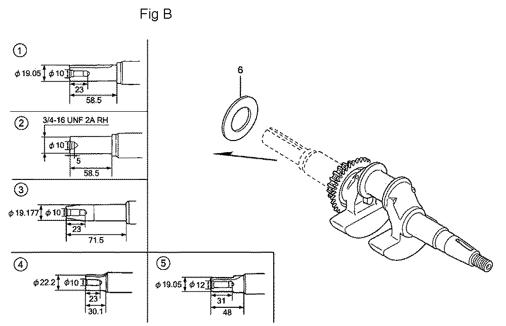 Fig-2 Diagram and Parts List for GC160LA Type QHAF Honda Engine